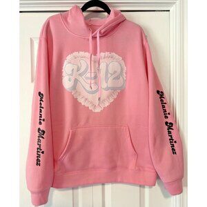 Melanie Martinez pink K-12 hoodie spell out on sleeves XL lace heart sweatshirt